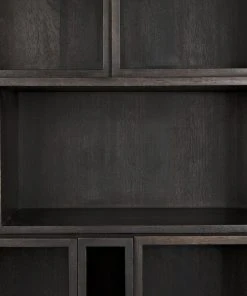 HOME OFFICE Noir Mr. Roberts Shelving, Ebony Walnut With Metal Legs