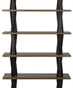 HOME OFFICE Noir Mood Bookcase, Ebony And Dark Walnut