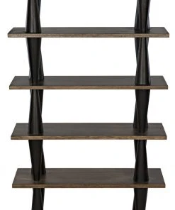 HOME OFFICE Noir Mood Bookcase, Ebony And Dark Walnut