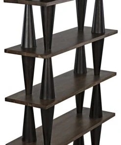 HOME OFFICE Noir Mood Bookcase, Ebony And Dark Walnut