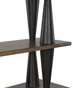 HOME OFFICE Noir Mood Bookcase, Ebony And Dark Walnut