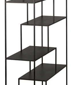 Noir Marquise Bookcase, Black Metal HOME OFFICE