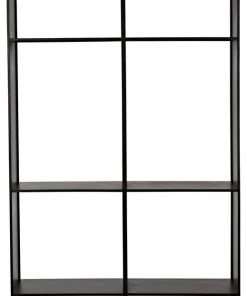 Noir Luna Bookcase, Black Metal HOME OFFICE