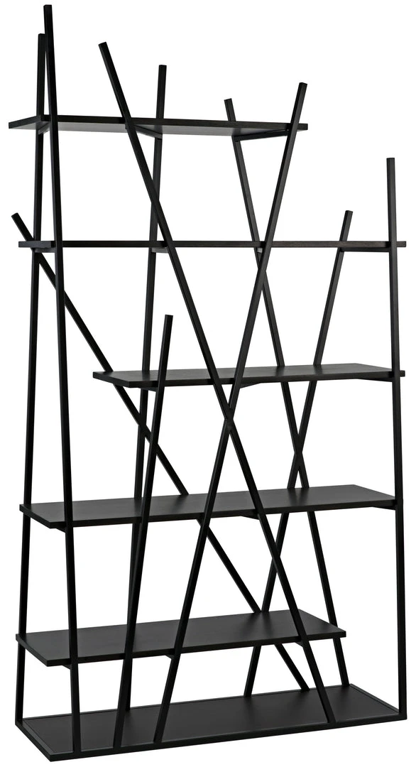 Noir Botta Bookcase, Black Metal With Ebony Walnut 3 Noir Botta Bookcase, Black Metal With Ebony Walnut