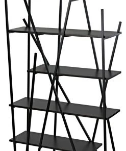 Noir Botta Bookcase, Black Metal With Ebony Walnut 21 Noir Botta Bookcase, Black Metal With Ebony Walnut