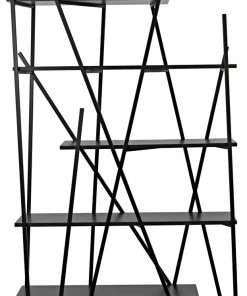 Noir Botta Bookcase, Black Metal With Ebony Walnut 14 Noir Botta Bookcase, Black Metal With Ebony Walnut