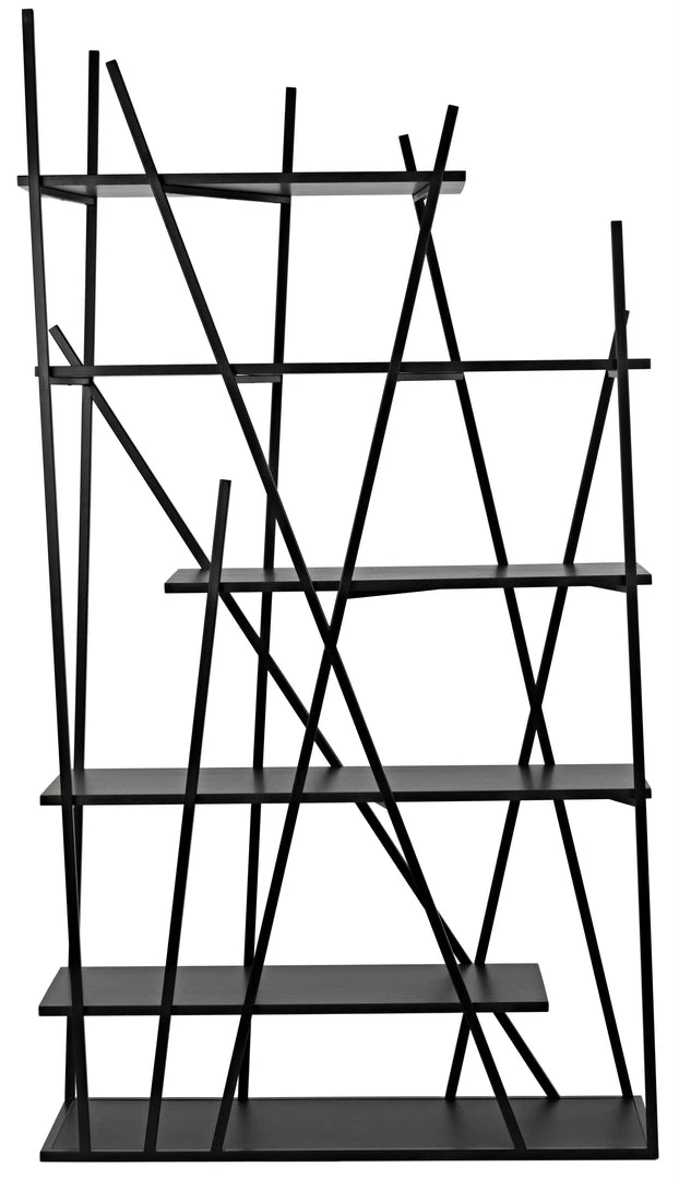 Noir Botta Bookcase, Black Metal With Ebony Walnut 5 Noir Botta Bookcase, Black Metal With Ebony Walnut