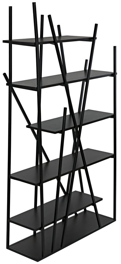 Noir Botta Bookcase, Black Metal With Ebony Walnut 6 Noir Botta Bookcase, Black Metal With Ebony Walnut