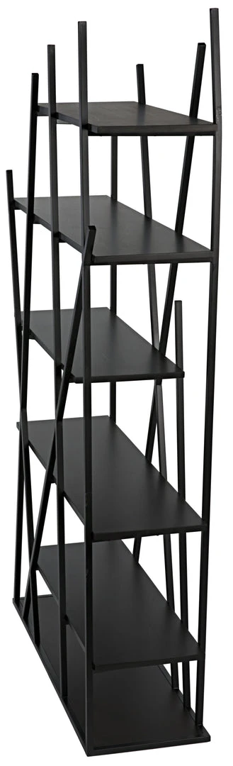 Noir Botta Bookcase, Black Metal With Ebony Walnut 8 Noir Botta Bookcase, Black Metal With Ebony Walnut