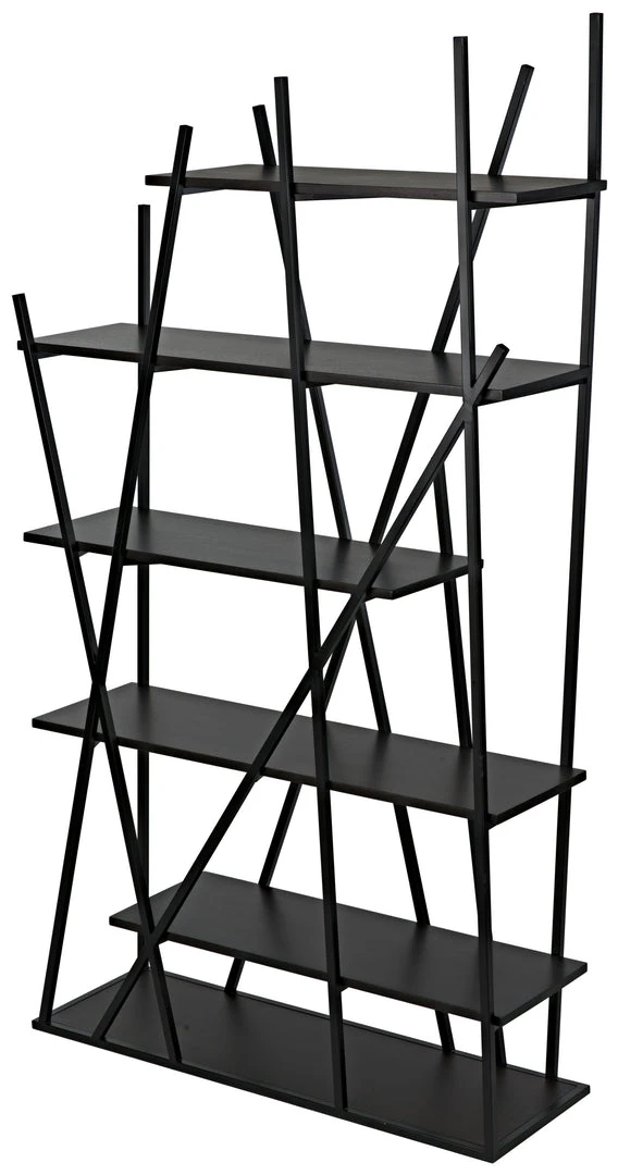 Noir Botta Bookcase, Black Metal With Ebony Walnut 9 Noir Botta Bookcase, Black Metal With Ebony Walnut