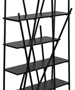 Noir Botta Bookcase, Black Metal With Ebony Walnut 20 Noir Botta Bookcase, Black Metal With Ebony Walnut