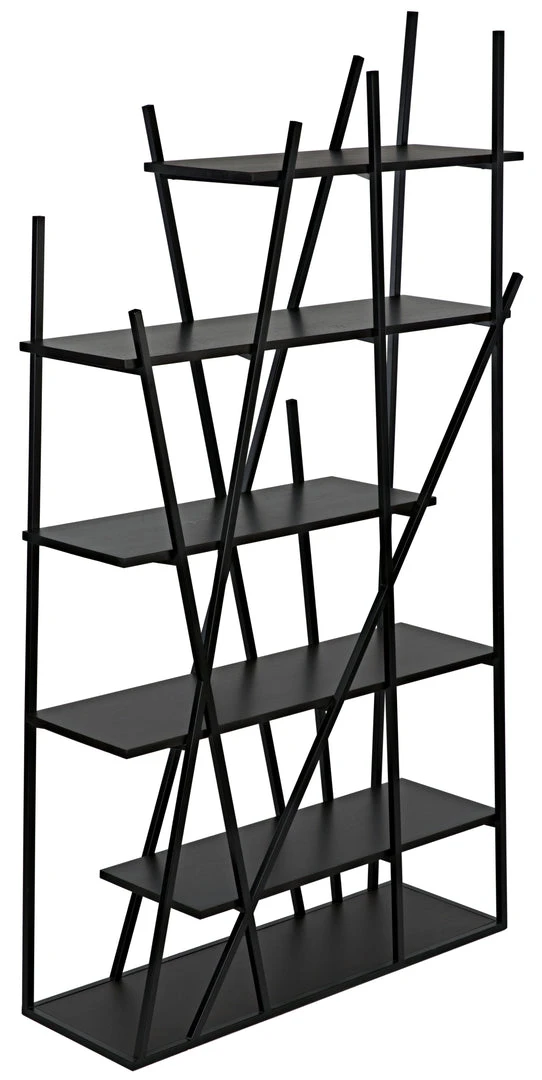 Noir Botta Bookcase, Black Metal With Ebony Walnut 11 Noir Botta Bookcase, Black Metal With Ebony Walnut