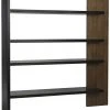 HOME OFFICE Noir Wright Bookcase, Dark Walnut With Ebony Walnut