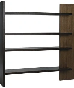 HOME OFFICE Noir Wright Bookcase, Dark Walnut With Ebony Walnut