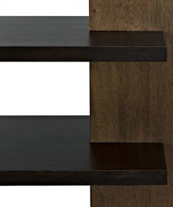 HOME OFFICE Noir Wright Bookcase, Dark Walnut With Ebony Walnut