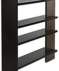 HOME OFFICE Noir Wright Bookcase, Dark Walnut With Ebony Walnut