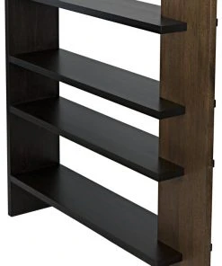 HOME OFFICE Noir Wright Bookcase, Dark Walnut With Ebony Walnut