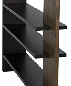 HOME OFFICE Noir Wright Bookcase, Dark Walnut With Ebony Walnut
