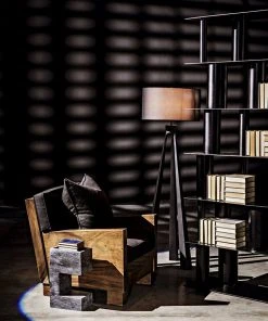 Noir Beck Bookcase, Black Steel HOME OFFICE