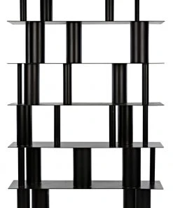 Noir Beck Bookcase, Black Steel HOME OFFICE