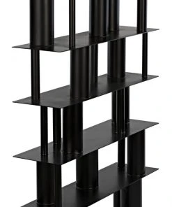 Noir Beck Bookcase, Black Steel HOME OFFICE