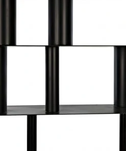 Noir Beck Bookcase, Black Steel HOME OFFICE