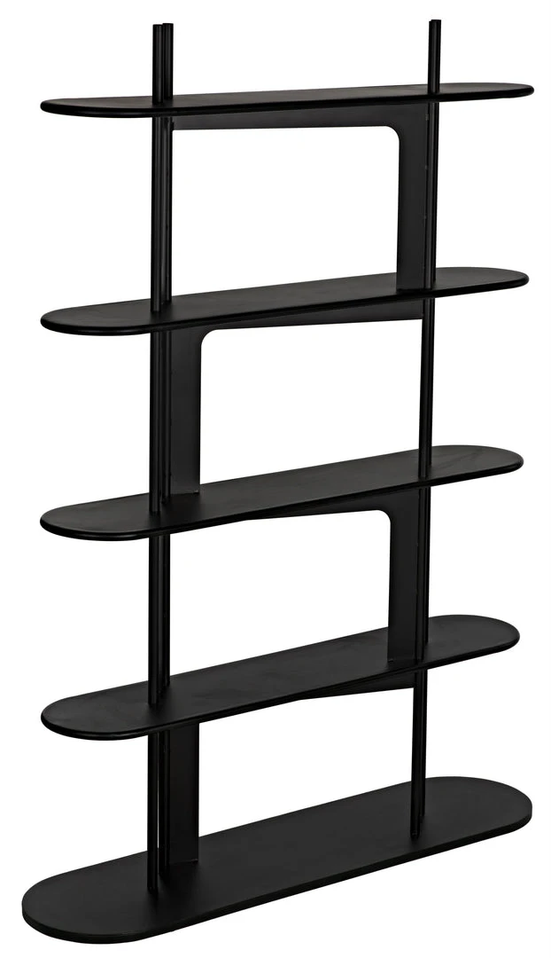 Noir Ochoa Bookcase, Black Metal 6 Noir Ochoa Bookcase, Black Metal