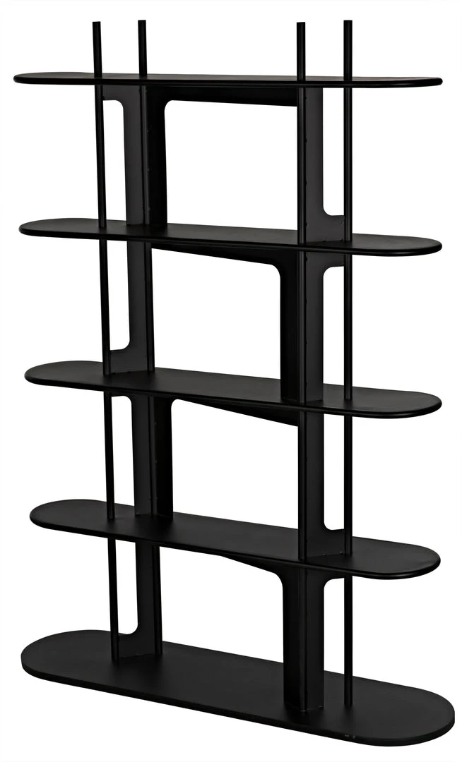 Noir Ochoa Bookcase, Black Metal 10 Noir Ochoa Bookcase, Black Metal
