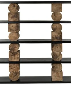 HOME OFFICE Noir Rabban Bookcase, Hand Rubbed Black, Natural 21 HOME OFFICE Noir Rabban Bookcase, Hand Rubbed Black, Natural