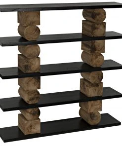 HOME OFFICE Noir Rabban Bookcase, Hand Rubbed Black, Natural 15 HOME OFFICE Noir Rabban Bookcase, Hand Rubbed Black, Natural