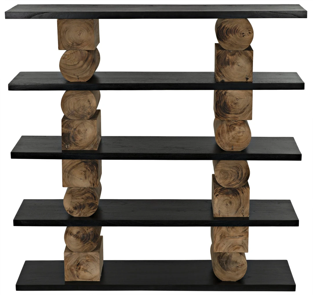 HOME OFFICE Noir Rabban Bookcase, Hand Rubbed Black, Natural 7 HOME OFFICE Noir Rabban Bookcase, Hand Rubbed Black, Natural