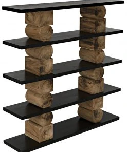 HOME OFFICE Noir Rabban Bookcase, Hand Rubbed Black, Natural 17 HOME OFFICE Noir Rabban Bookcase, Hand Rubbed Black, Natural