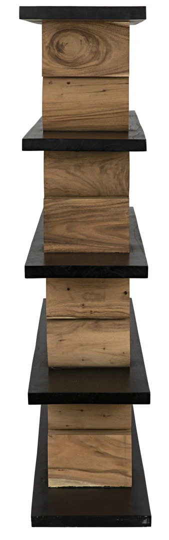 HOME OFFICE Noir Rabban Bookcase, Hand Rubbed Black, Natural 9 HOME OFFICE Noir Rabban Bookcase, Hand Rubbed Black, Natural