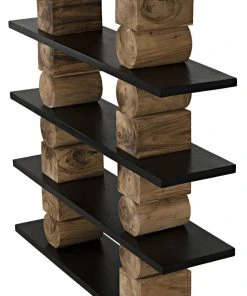 HOME OFFICE Noir Rabban Bookcase, Hand Rubbed Black, Natural 20 HOME OFFICE Noir Rabban Bookcase, Hand Rubbed Black, Natural