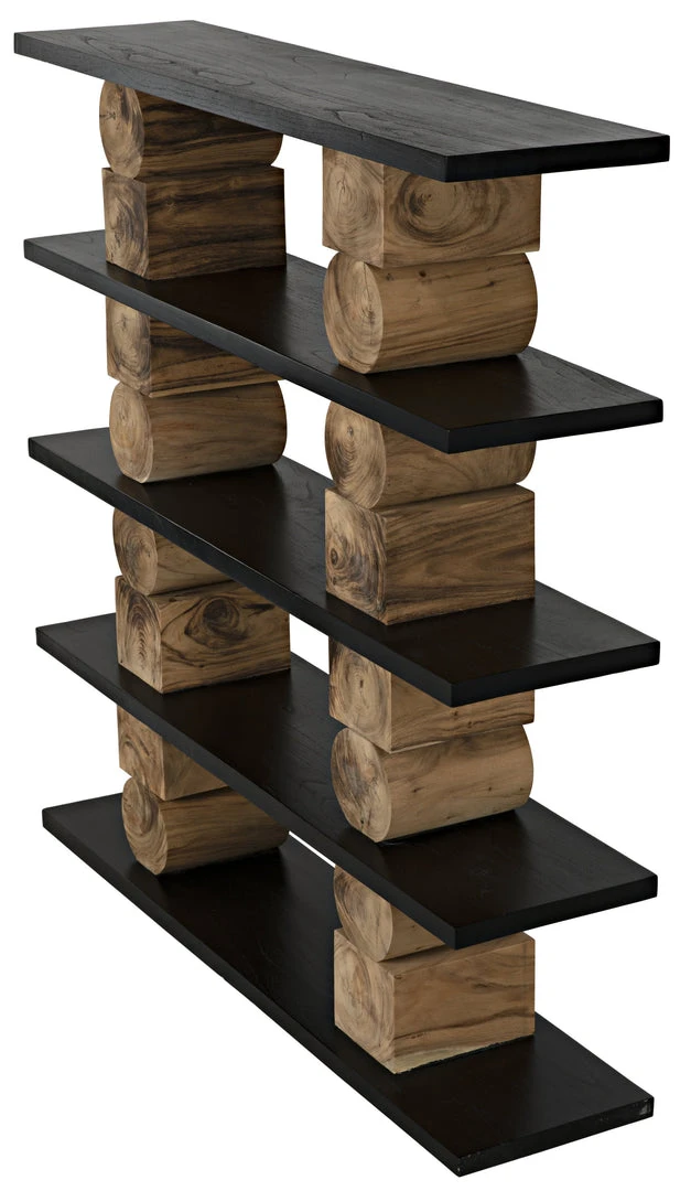 HOME OFFICE Noir Rabban Bookcase, Hand Rubbed Black, Natural 11 HOME OFFICE Noir Rabban Bookcase, Hand Rubbed Black, Natural