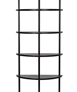 Noir Spago Bookcase, Black Metal HOME OFFICE