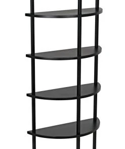 Noir Spago Bookcase, Black Metal HOME OFFICE