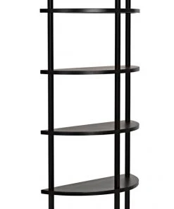 Noir Spago Bookcase, Black Metal HOME OFFICE
