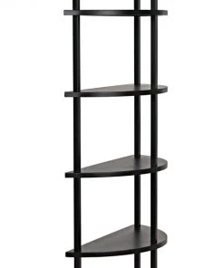 Noir Spago Bookcase, Black Metal HOME OFFICE
