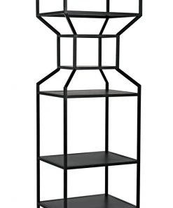 Noir Downtown A Bookcase, Black Metal HOME OFFICE