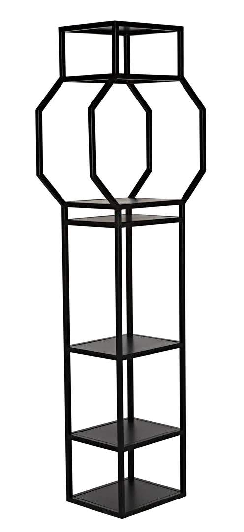 Noir Downtown B Bookcase, Black Metal 6 Noir Downtown B Bookcase, Black Metal