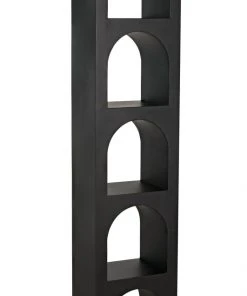 Noir Aqueduct Bookcase, C, Black Metal