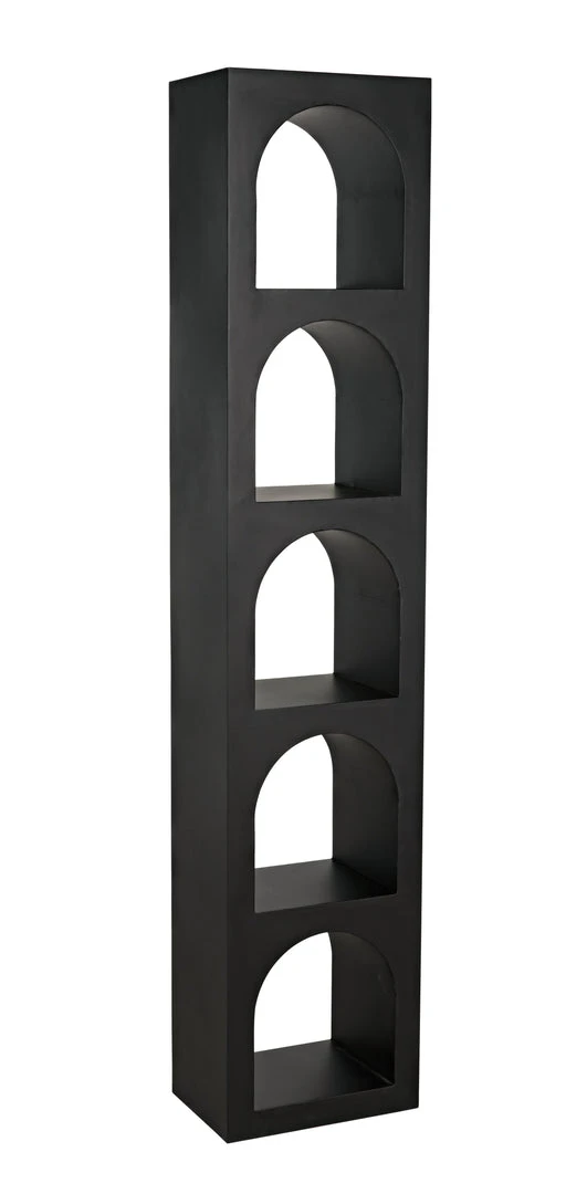 Noir Aqueduct Bookcase, C, Black Metal 3 Noir Aqueduct Bookcase, C, Black Metal