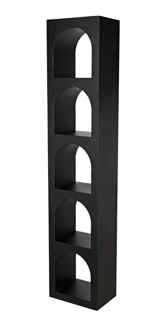 Noir Aqueduct Bookcase, C, Black Metal 9 Noir Aqueduct Bookcase, C, Black Metal