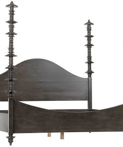 Noir Ferret Hand Rubbed Black Bed BEDROOM