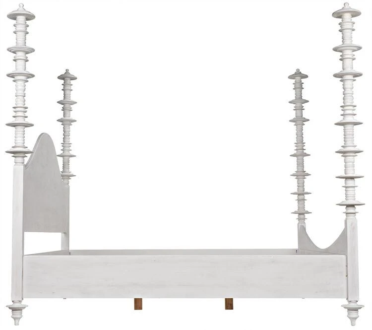 BEDROOM Noir Ferret Bed, Eastern King, White Wash 7 BEDROOM Noir Ferret Bed, Eastern King, White Wash