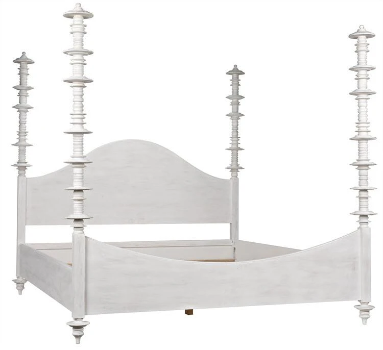 BEDROOM Noir Ferret Bed, Eastern King, White Wash 3 BEDROOM Noir Ferret Bed, Eastern King, White Wash