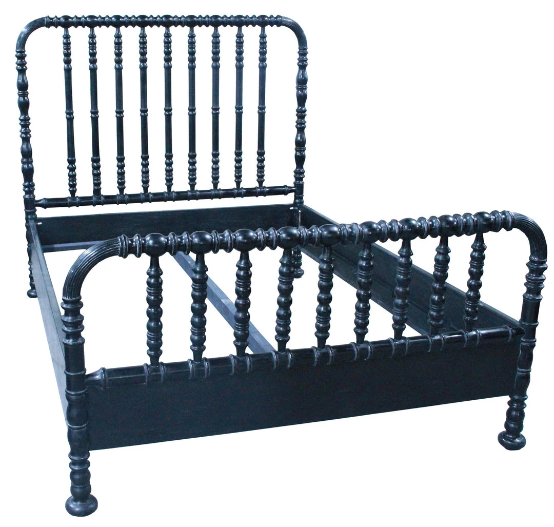 BEDROOM Noir QS Bachelor Eastern King Bed, Hand Rubbed Black 3 BEDROOM Noir QS Bachelor Eastern King Bed, Hand Rubbed Black