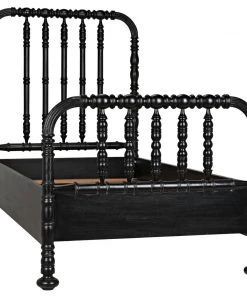 BEDROOM Noir Bachelor Bed, Twin, Hand Rubbed Black