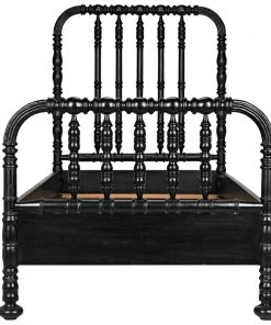 BEDROOM Noir Bachelor Bed, Twin, Hand Rubbed Black